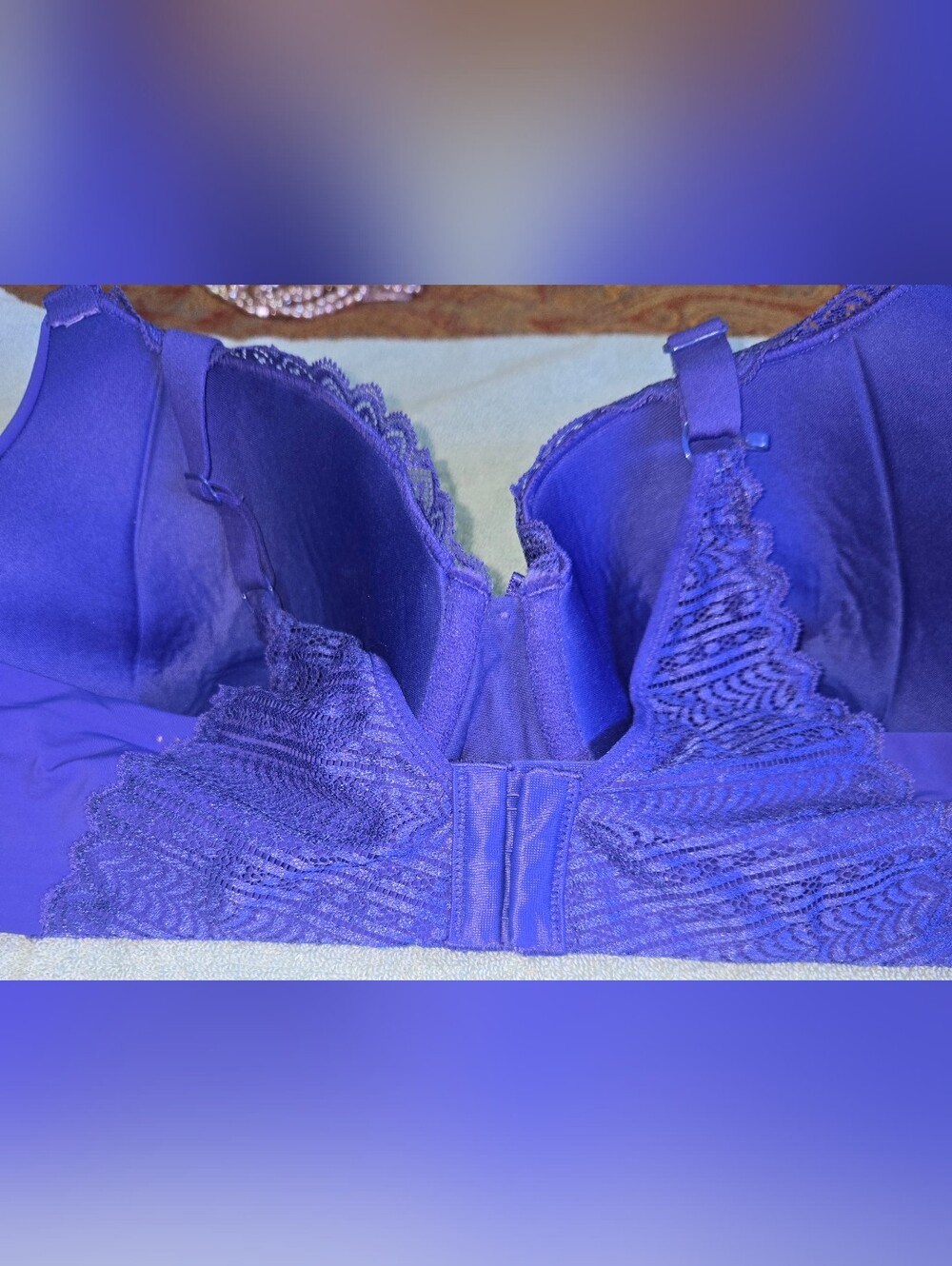 Maidenform Deep Blue Lace Sz 40C - Picture 7 of 8